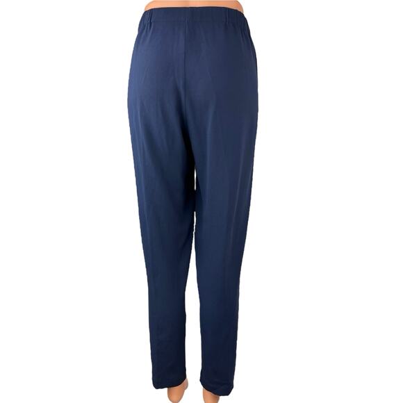 Aritzia Babaton Navy Blue High Waisted Crop Pull On Tapered Dress Pants Size S - Picture 3 of 5